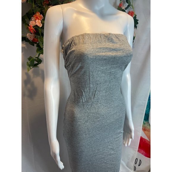 Rhianna Tube Dress - Cotton Blend Heather Grey Size Large RefFNB3‎ - Picture 4 of 13